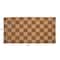 Hello Honey® Natural Checkerboard Print Engraved Coir Doormat
